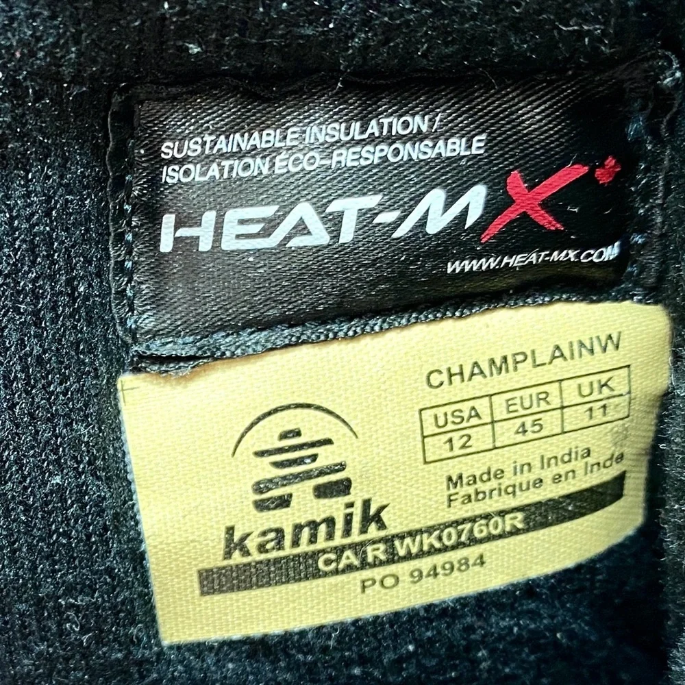 Kamik Men's Champlain 3 Winter Boots  HEAT-MX  -40 F  Pull On  Side Zippers  12W - Picture 6 of 15
